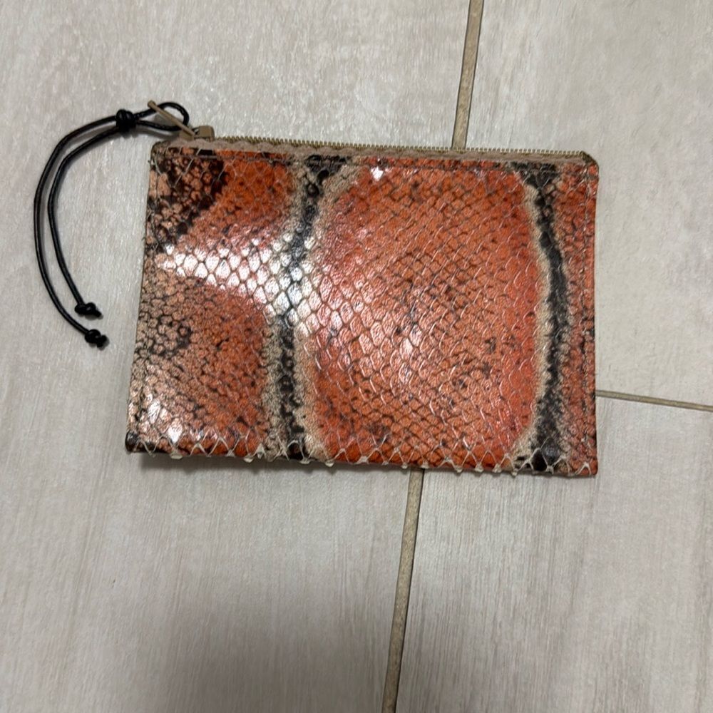 NEW b. May python zip card holder wallet.